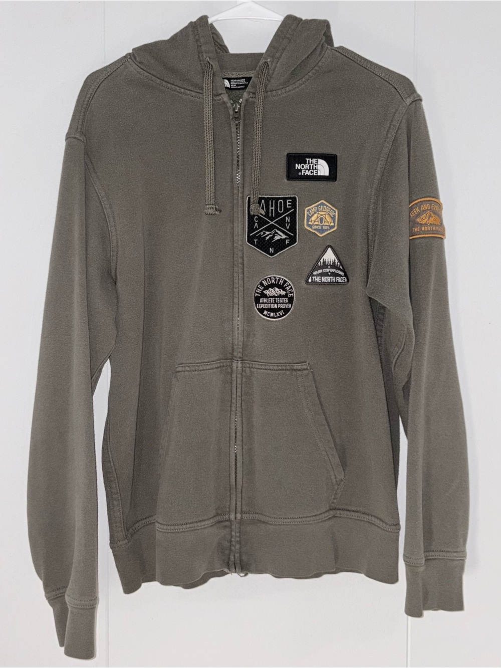 The North Face Heritage Patch Full Zip Hoodie Mens M Tahoe Geddesic F17 A3589